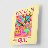 Kalm houden en kleurrijke patchworkblokken kantele vierkante klok (Hoek)