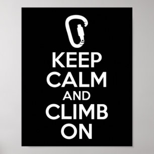 Kalm houden en klimmen op Cute Fun Rock klimmen Poster