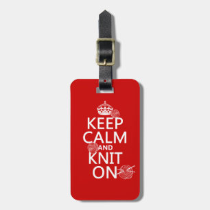 Kalm houden en Knit aan - alle kleuren Bagagelabel