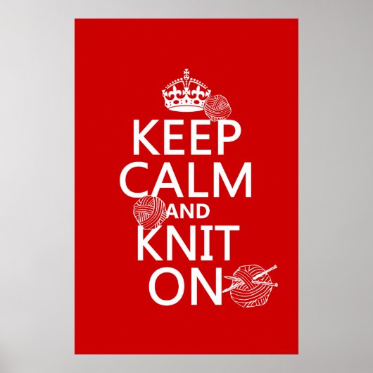 Kalm houden en Knit aan - alle kleuren Poster (Voorkant)