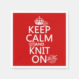 Kalm houden en Knit aan - alle kleuren Servetten