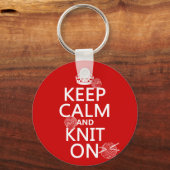 Kalm houden en Knit aan - alle kleuren Sleutelhanger (Voorkant)