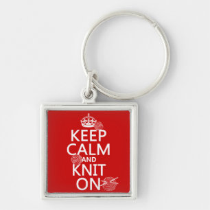 Kalm houden en Knit aan - alle kleuren Sleutelhanger