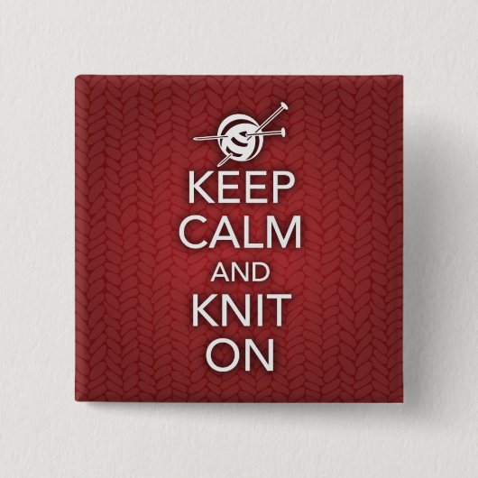 Kalm houden en Knit op Button houden (Voorkant)