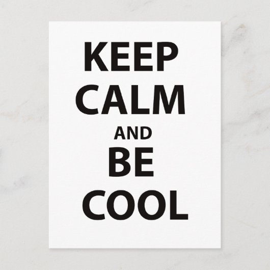 Kalm houden en koel zijn briefkaart (Voorkant)