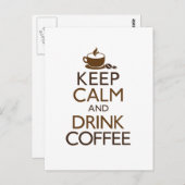 Kalm houden en koffie Drinken Briefkaart (Voorkant / Achterkant)