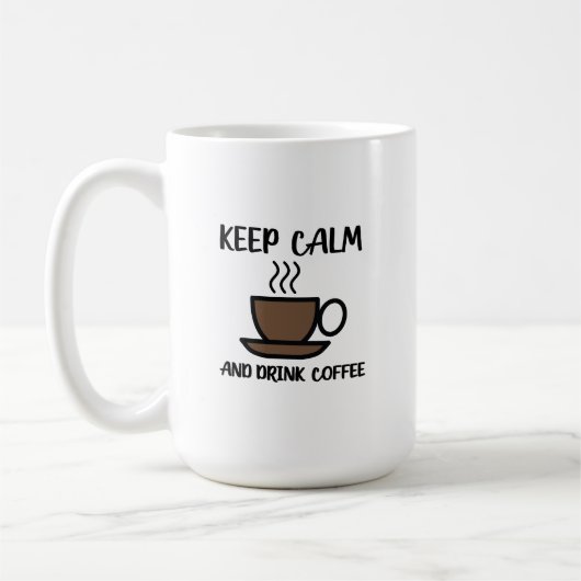 Kalm houden en koffie Drinken Koffiemok (Links)