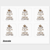 Kalm houden en koffie Drinken Vierkante Sticker (Vel)