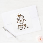 Kalm houden en koffie Drinken Vierkante Sticker (Envelop)