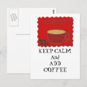 Kalm houden en koffie toevoegen briefkaart (Voorkant / Achterkant)