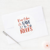 Kalm houden en koraalriffen redden Zeeduiken Ronde Sticker (Envelop)