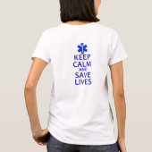 Kalm houden en levens redden t-shirt (Achterkant)