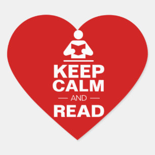 Kalm houden en lezen hart sticker