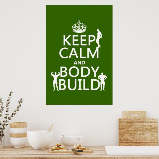 Kalm houden en lichaamsbouw poster (Keuken)