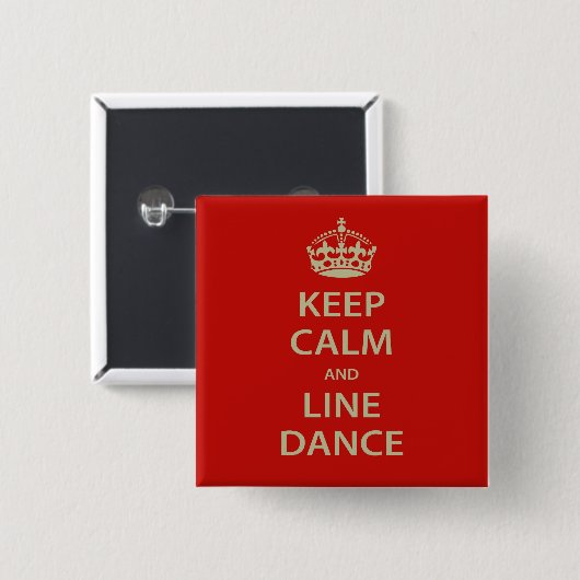 Kalm houden en lijn Dance Vierkante Button 5,1 Cm (Voorkant /achterkant)