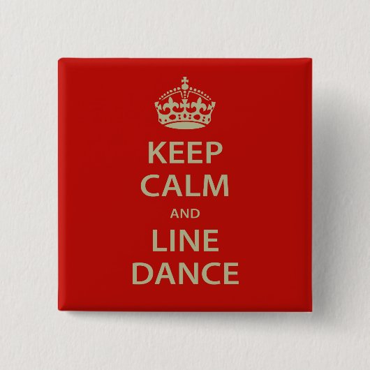 Kalm houden en lijn Dance Vierkante Button 5,1 Cm (Voorkant)