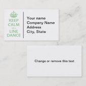 Kalm houden en lijn Dance Visitekaartje (Voorkant / Achterkant)