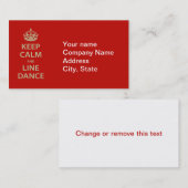 Kalm houden en lijn Dance Visitekaartje (Voorkant / Achterkant)