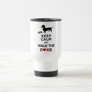 Kalm houden en lopen de Doxie - Cute Dachshund Reisbeker
