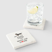 Kalm houden en lopen de Doxie - Cute Dachshund Stenen Onderzetter (Zijkant)