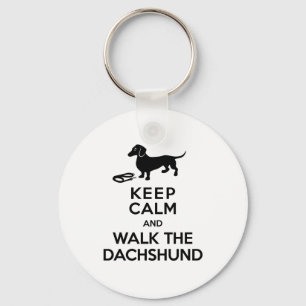 Kalm houden en lopen in de Dachshund - Cute Doxie Sleutelhanger
