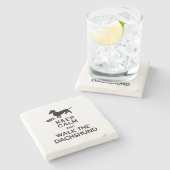 Kalm houden en lopen in de Dachshund - Cute Doxie Stenen Onderzetter (Zijkant)