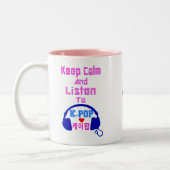 ♪ ♥ Kalm houden en luisteren naar KPop Fab Two-Ton Tweekleurige Koffiemok (Links)