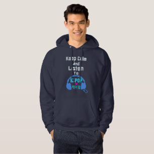 ♪ ♥ kalm houden en luisteren naar KPop Mannen Hoodie