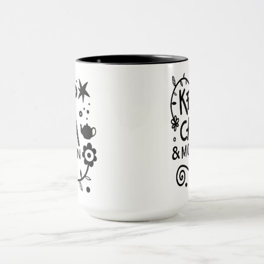 Kalm houden en Mam houden op rendy Citaat Mok (Midden)