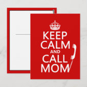 Kalm houden en mama bellen - alle kleuren briefkaart (Voorkant / Achterkant)