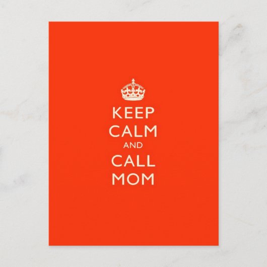 Kalm houden en mama bellen briefkaart (Voorkant)