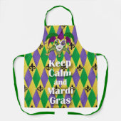 Kalm houden en Mardi Gras Harlequin Apron Schort (Voorkant)