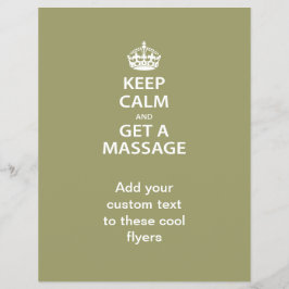 Kalm houden en massage halen flyer