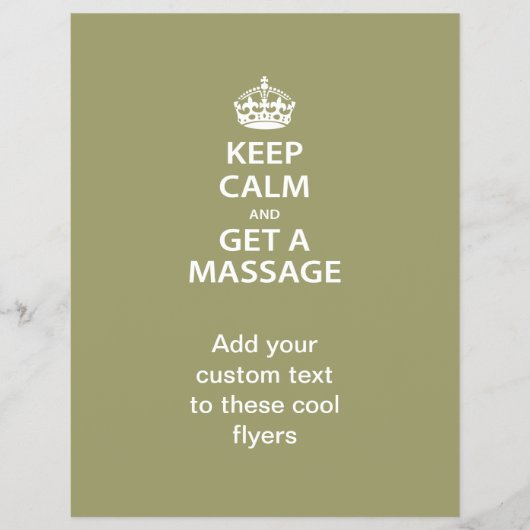 Kalm houden en massage halen flyer (Voorkant)