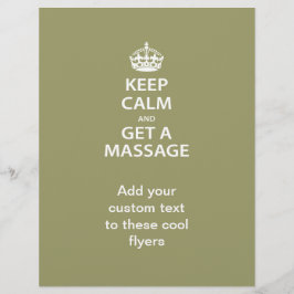 Kalm houden en massage halen flyer