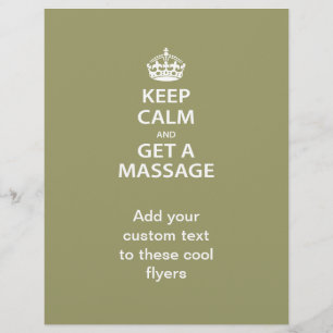 Kalm houden en massage halen flyer
