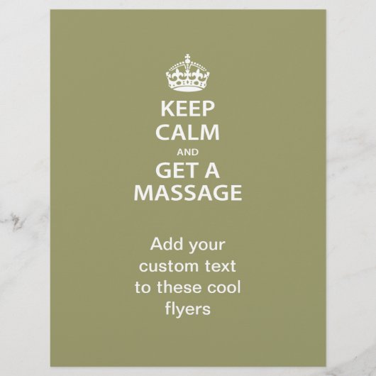 Kalm houden en massage halen flyer (Voorkant)