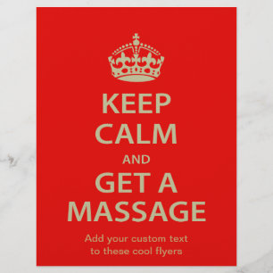 Kalm houden en massage halen flyer