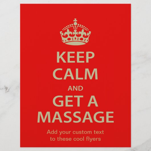 Kalm houden en massage halen flyer (Voorkant)