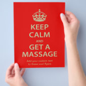 Kalm houden en massage halen flyer (Hand)