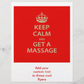 Kalm houden en massage halen flyer (Voorkant)
