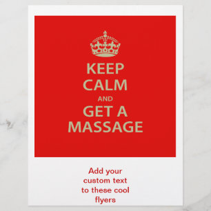 Kalm houden en massage halen flyer