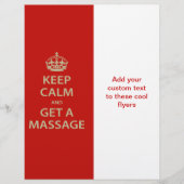 Kalm houden en massage halen flyer (Voorkant)