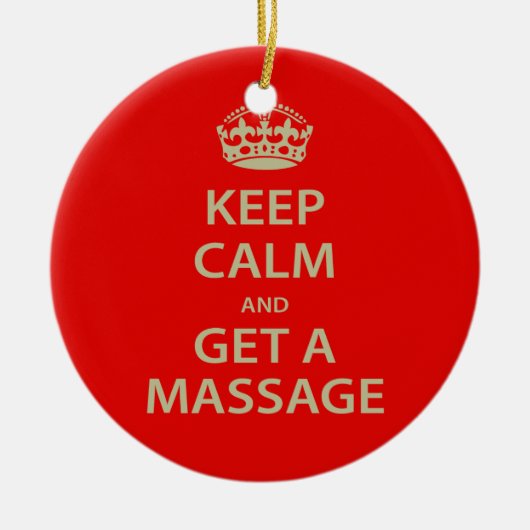 Kalm houden en massage halen keramisch ornament (Voorkant)