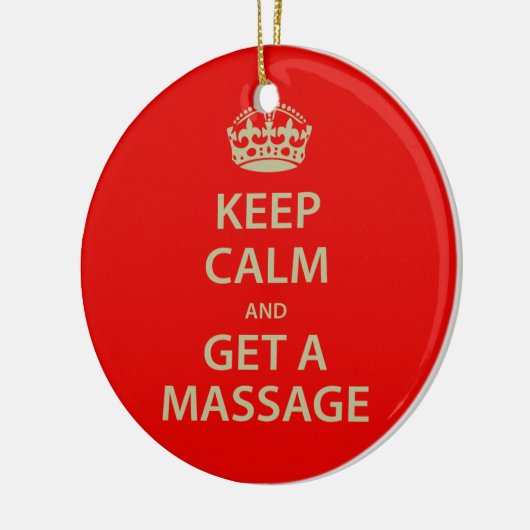 Kalm houden en massage halen keramisch ornament (Links)