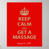 Kalm houden en massage halen poster (Voorkant)