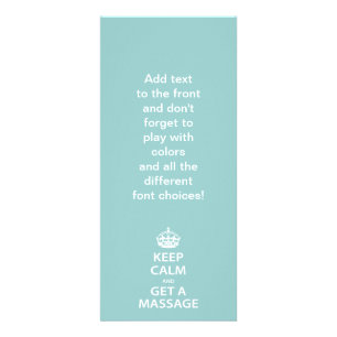 Kalm houden en massage halen reclamekaart