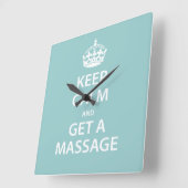 Kalm houden en massage halen vierkante klok (Hoek)