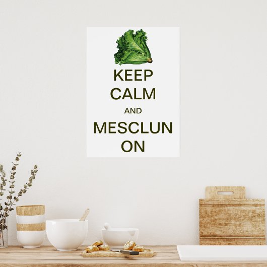  kalm houden en mengen aan poster (Keuken)