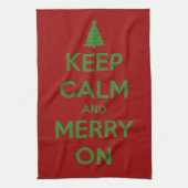 Kalm houden en Merk houden op rood en groen Theedoek (Verticaal)